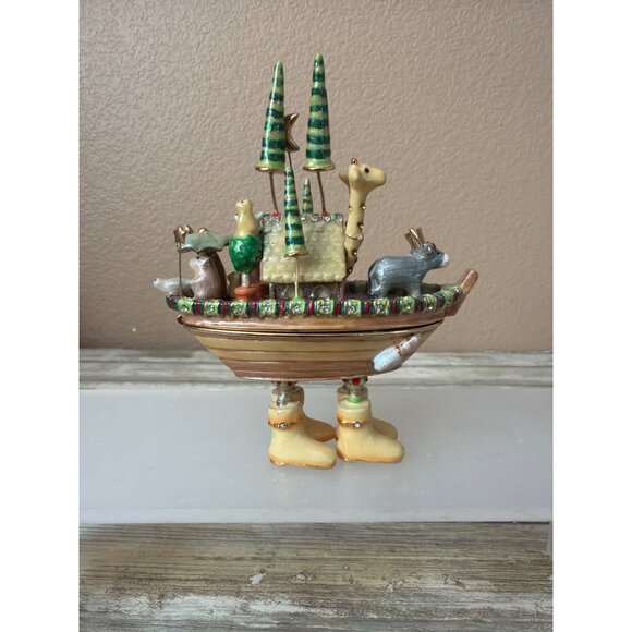 Dept 56 Patience Brewster Krinkles Noah’s Ark Jeweled Hinged Trinket Box w/FLAW - Picture 5 of 16